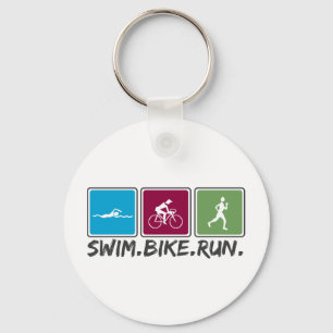 fietsen met zwemtocht ( triathlon ) sleutelhanger