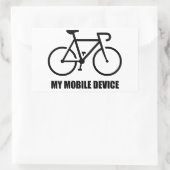 Fietsen, mijn mobiele apparaat rechthoekige sticker (Tas)