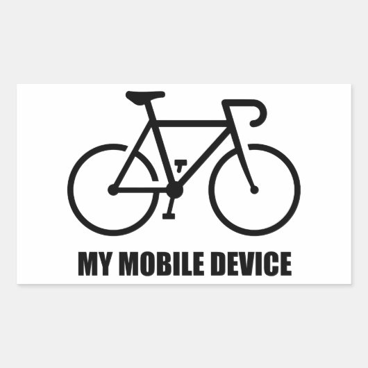 Fietsen, mijn mobiele apparaat rechthoekige sticker (Voorkant)