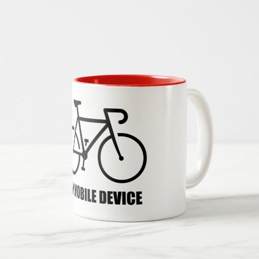 Fietsen, mijn mobiele apparaat tweekleurige koffiemok (Voorkant rechts)