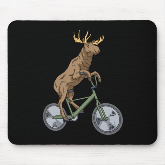 Fietsen Moose Gift Mannen Vrouwen Moose Muismat (Voorkant)