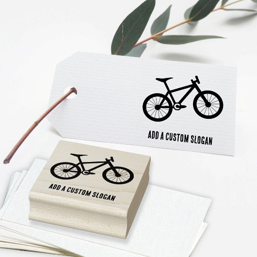 Fietsen - Mountain Bike Sports met je eigen tekst Rubberstempel