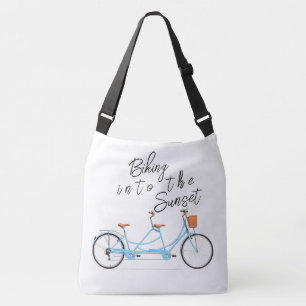 Fietsen naar Sunset Crossbody Canvas tas