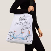 Fietsen naar Sunset Crossbody Canvas tas (Dichtbij)