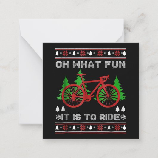 Fietsen Oh Wat Leuk Bike Ugly Kersttrui Notitiekaartje (Voorkant)