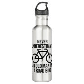 Fietsen onderschat nooit een oud Man Waterfles (Voorkant)