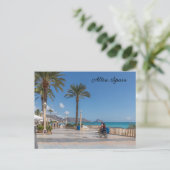 Fietsen op de promenade briefkaart (Staand voorkant)