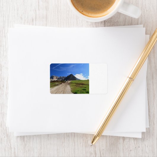 fietsen op dolomiet etiket (Insitu)