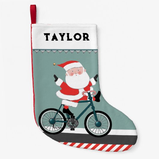 Fietsen op een racefiets kleine kerstsok (Voorkant)
