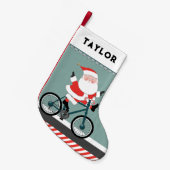 Fietsen op een racefiets kleine kerstsok (Voorkant (Hangend))