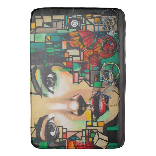 Fietsen op graffiti badmat (Voorkant Verticaal)