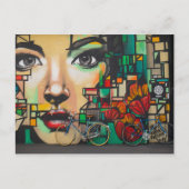 Fietsen op graffiti briefkaart (Voorkant)