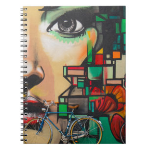 Fietsen op graffiti notitieboek