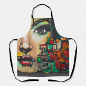 Fietsen op graffiti schort (Voorkant)