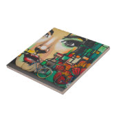 Fietsen op graffiti tegeltje (Zijkant)