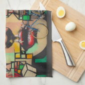 Fietsen op graffiti theedoek (Quarter Fold)