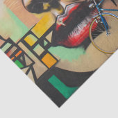 Fietsen op graffiti tissuepapier (Detail)