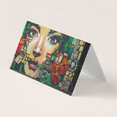 Fietsen op graffiti visitekaartje (Voorkant)