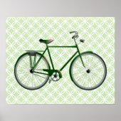  Fietsen op Green Retro Art Poster (Voorkant)