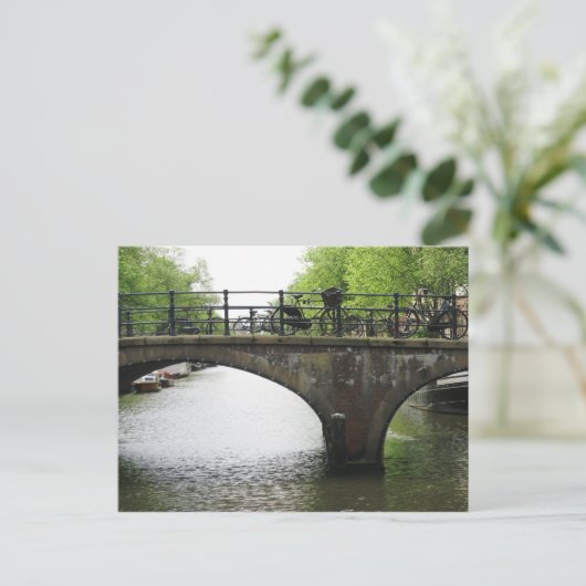 Fietsen op het Briefkaart Amsterdam Bridge (Staand voorkant)