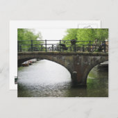 Fietsen op het Briefkaart Amsterdam Bridge (Voorkant / Achterkant)