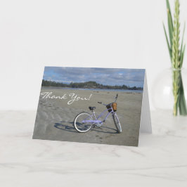Fietsen op het strand, bedankt kaart