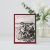  fietsen op het strand briefkaart (Staand voorkant)