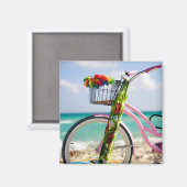 Fietsen op het strand | Miami, Florida Magneet (Voorkant / Achterkant)