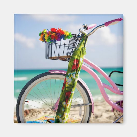 Fietsen op het strand | Miami, Florida Magneet (Voorkant)