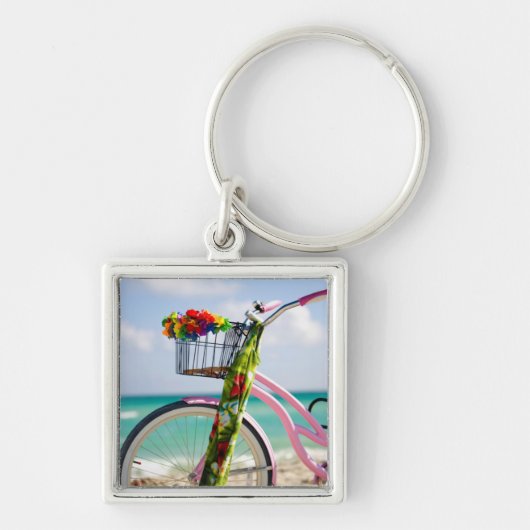 Fietsen op het strand | Miami, Florida Sleutelhanger (Voorkant)