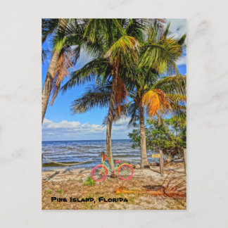 Fietsen op het strand - Pine Island Florida Briefkaart