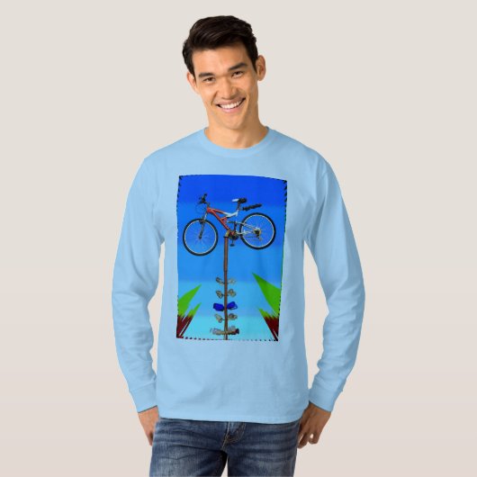 Fietsen op pole t-shirt (Voorkant volledig)