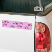 Fietsen op roze bumpersticker (Op Truck)