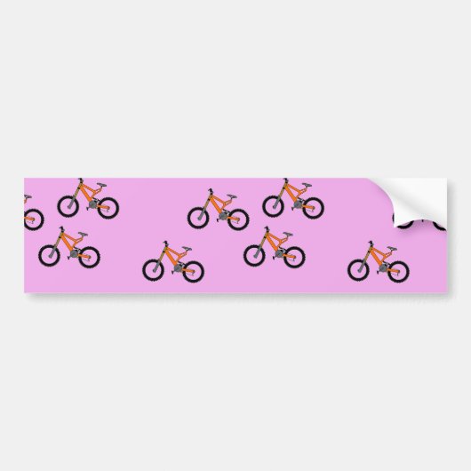 Fietsen op roze bumpersticker (Voorkant)
