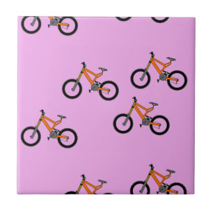 Fietsen op roze tegeltje