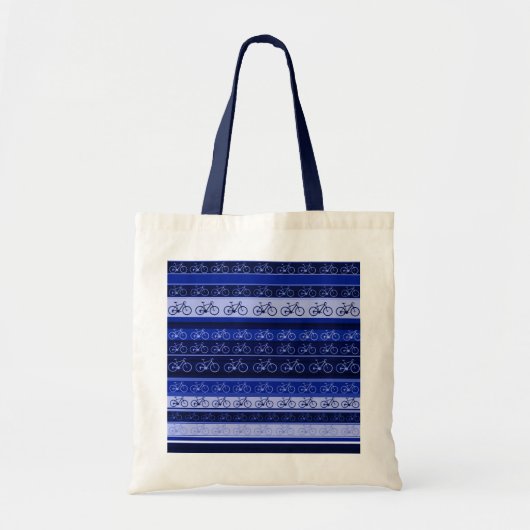 fietsen op strepen tote bag (Voorkant)