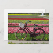 Fietsen op Tulips Field DIY Briefkaart (Voorkant / Achterkant)