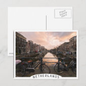 Fietsen op zonsondergang in Amsterdam Briefkaart (Voorkant / Achterkant)