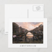 Fietsen op zonsondergang in Amsterdam Briefkaart (Voorkant / Achterkant)