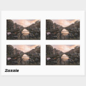 Fietsen op zonsondergang in Amsterdam Rechthoekige Sticker (Vel)