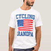 Fietsen Opa American Flag Pride T-shirt (Voorkant)