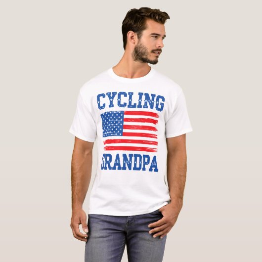 Fietsen Opa American Flag Pride T-shirt