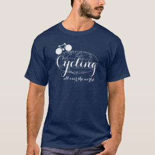 Fietsen over de hele wereld t-shirt
