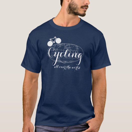 Fietsen over de hele wereld t-shirt (Voorkant)