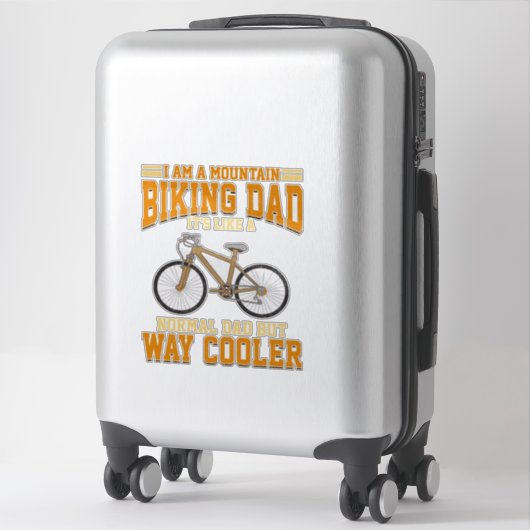 Fietsen Pa Mountain Biker als een normale papa Sticker (Koffer)