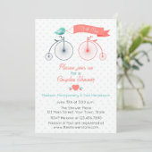 Fietsen Paar Bruids Douche Uitnodiging (Staand voorkant)