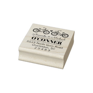 Fietsen Paar Bruiloft Stempel Retouradres