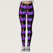 Fietsen Paarse Zwarte Fietsen Leggings