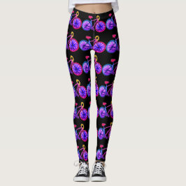 Fietsen Paarse Zwarte Fietsen Leggings