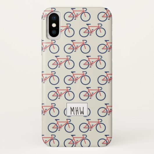 Fietsen Patroon aangepaste monogram telefoondoosje Case-Mate iPhone Case (Achterkant)